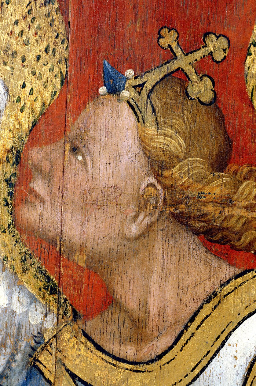 Picardie 085 - Laon - Museum - "" Donatorn och bebådelsens ängel"" (detalj) - Master of the Hours of Rohan - Oljemålning på 1400-talets ek av Unknown