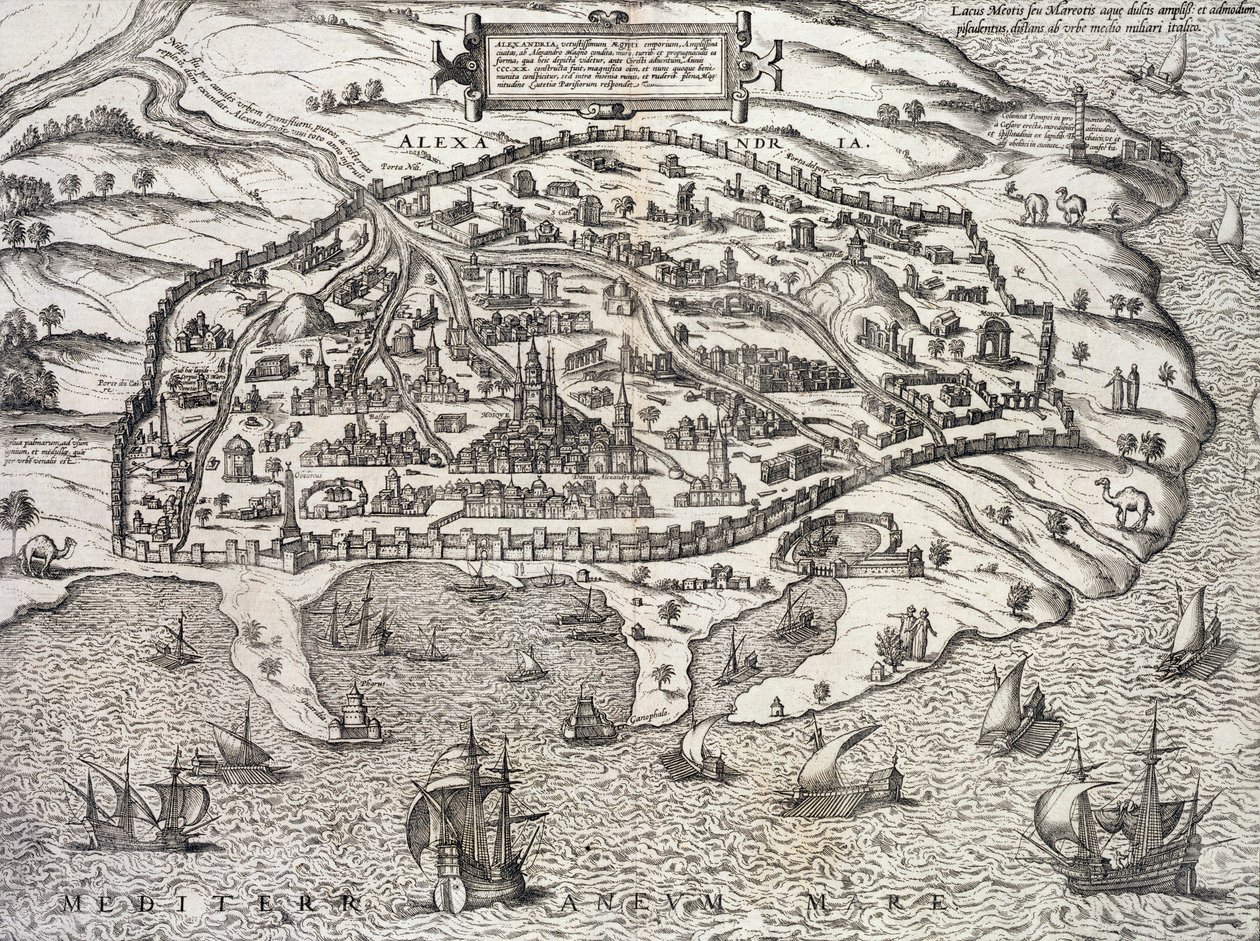 Stadskarta över Alexandria i Egypten, ca 1625 av Unknown
