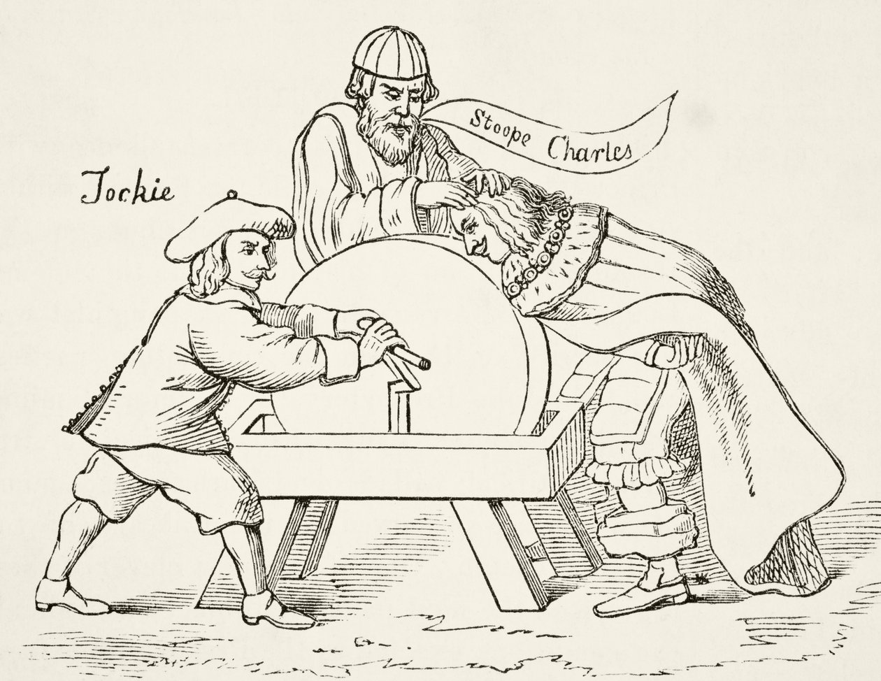 Kung Karl I på den skotska presbyterianernas intolerans, från The National and Domestic History of England av William Hickman Smith Aubrey (1858-1916), utgiven i London, omkring 1890. av English School
