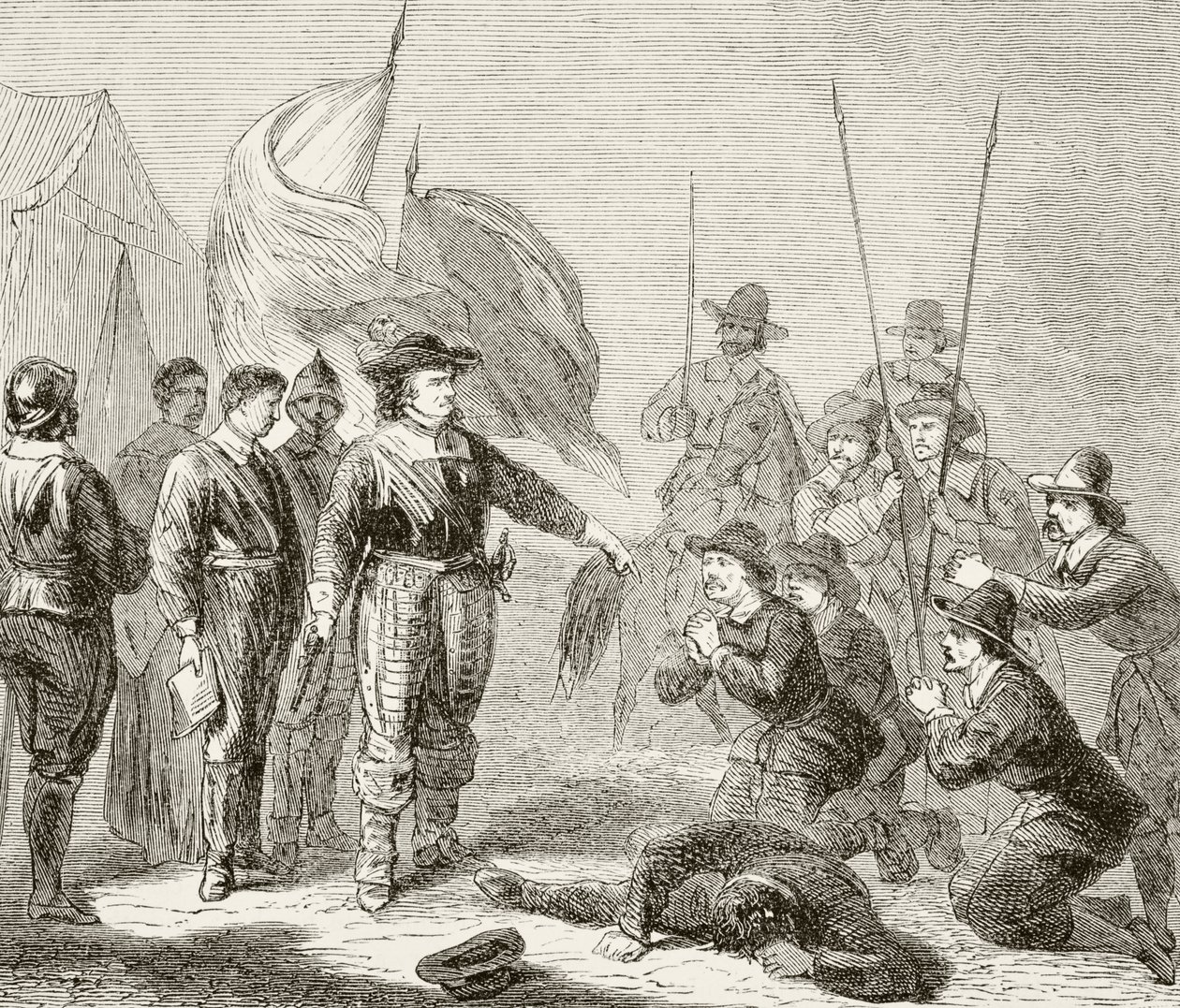 Oliver Cromwell undertryckte ett Leveler-myteri i armén, 1649, från 