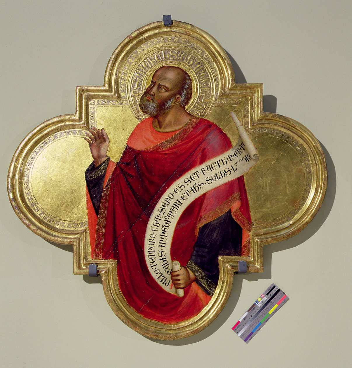 St. Matteus (tempera och guld på panel) av Bicci di Lorenzo