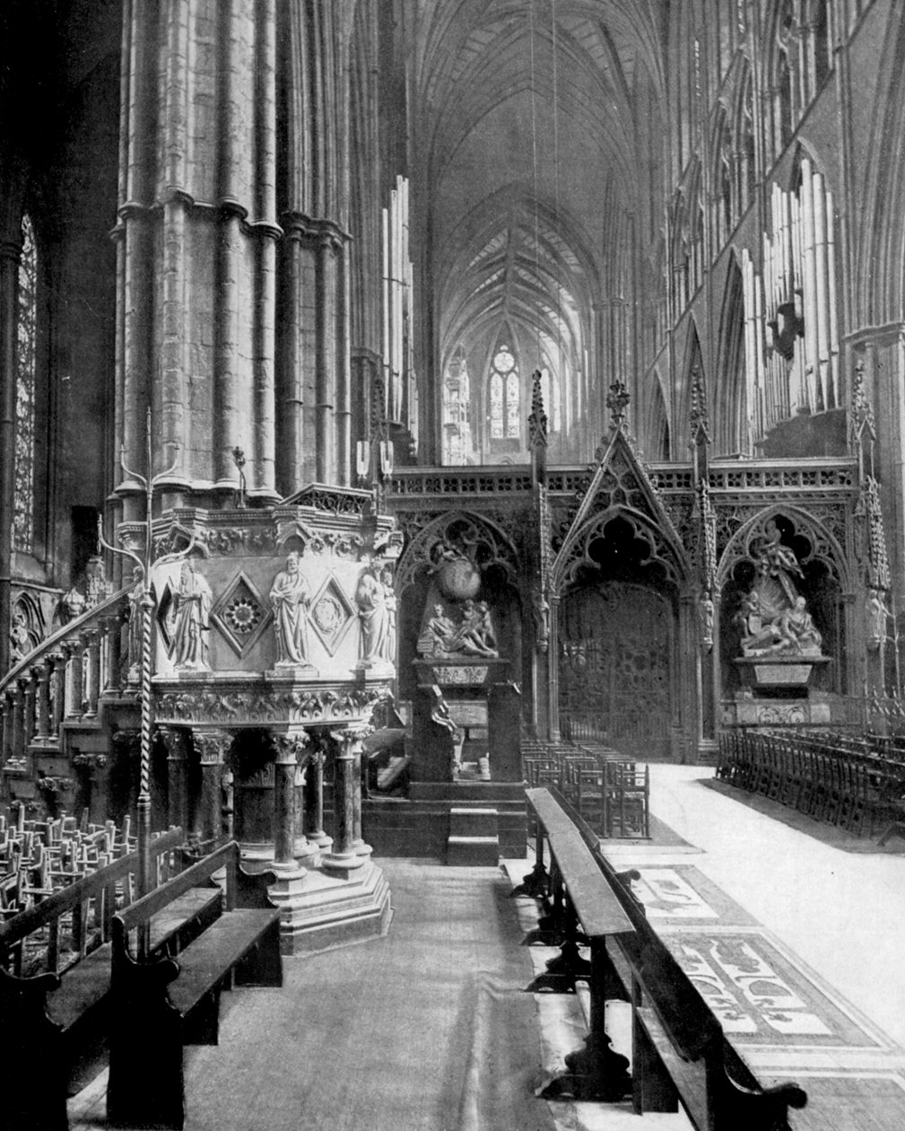 Westminster Abbeys långhus, 1890 av British Photographer