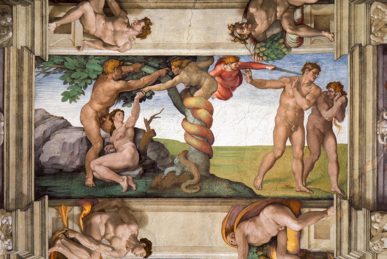Expulsión del Paraíso av Michelangelo Buonarroti