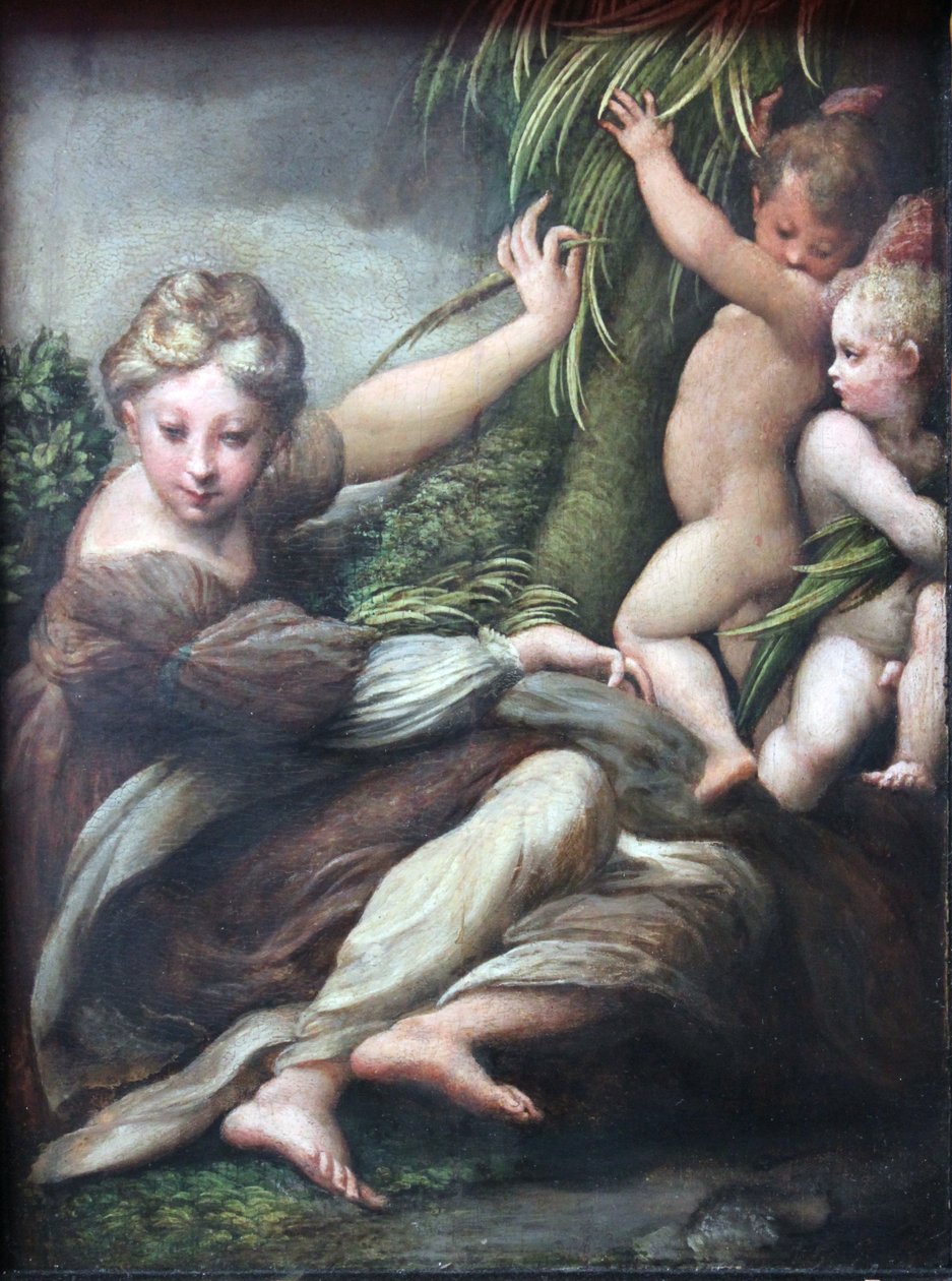 Martyr med två ängelpojkar av Parmigianino