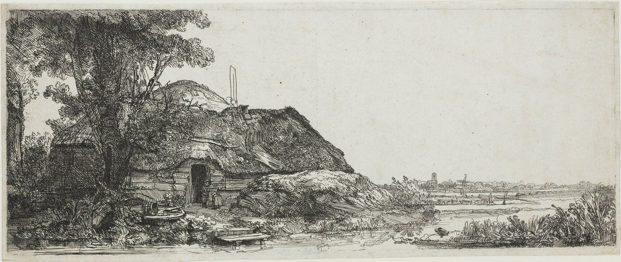 Stugan vid det stora trädet av Rembrandt van Rijn
