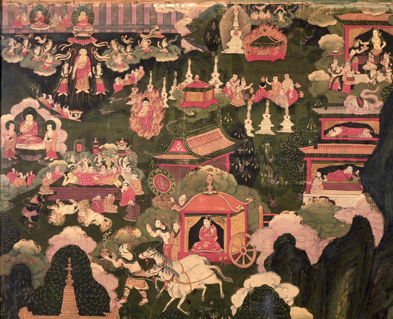 Parinirvana and the Death of Buddha, från "The Life of Buddha Sakyamuni" av Tibetan School