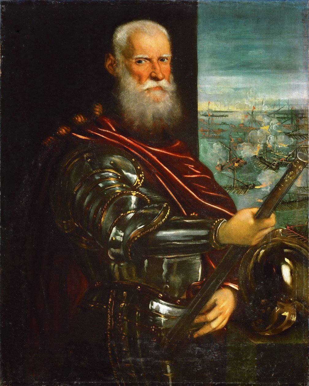Sebastiano Venier (gest. 1578) (Im Hintergrund av Tintoretto