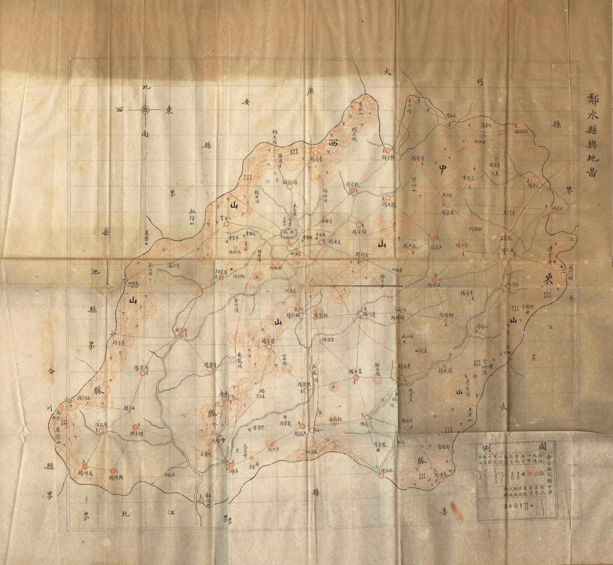Linshui County map av Unbekannt Unbekannt