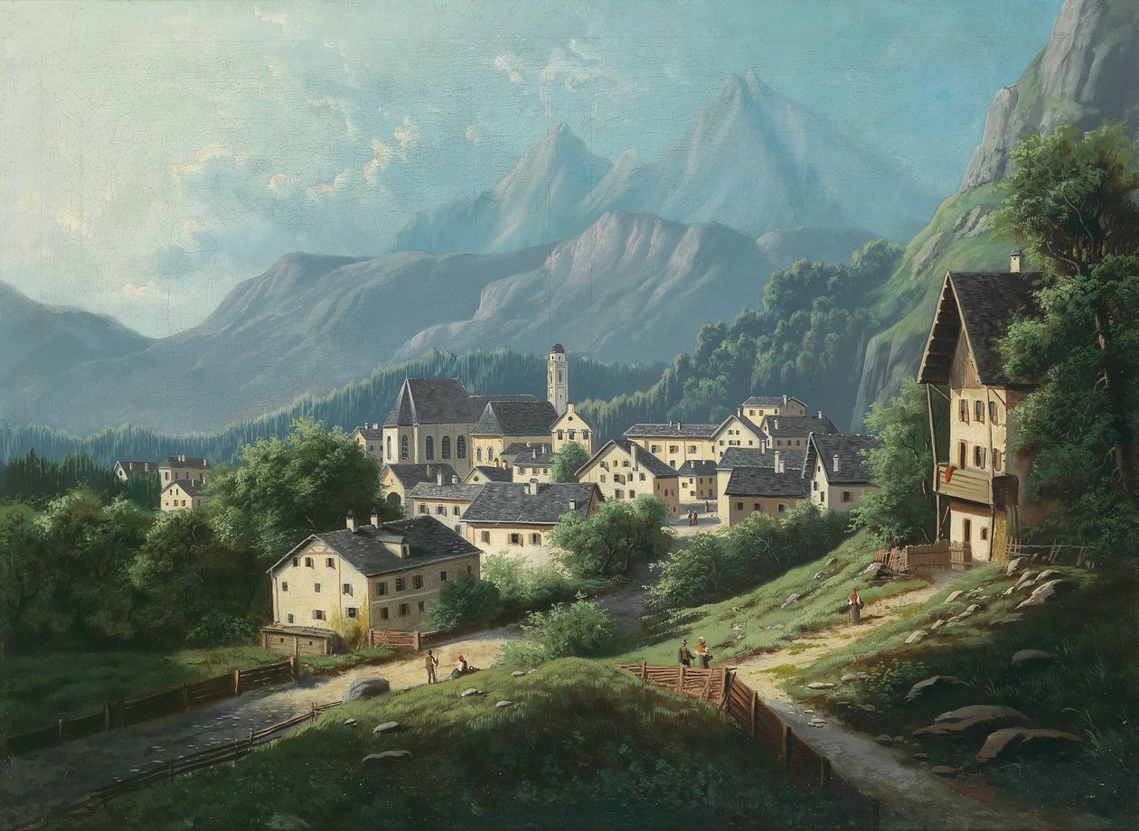 Utsikt över Berchtesgaden av Unknown