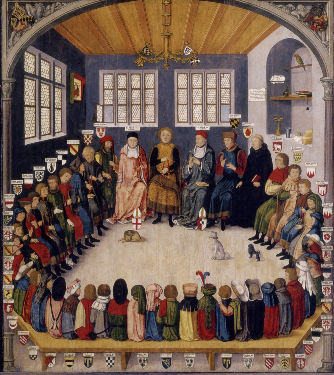 Rådsmöte med greve Eberhard des Milden (1392-1417) av Unknown