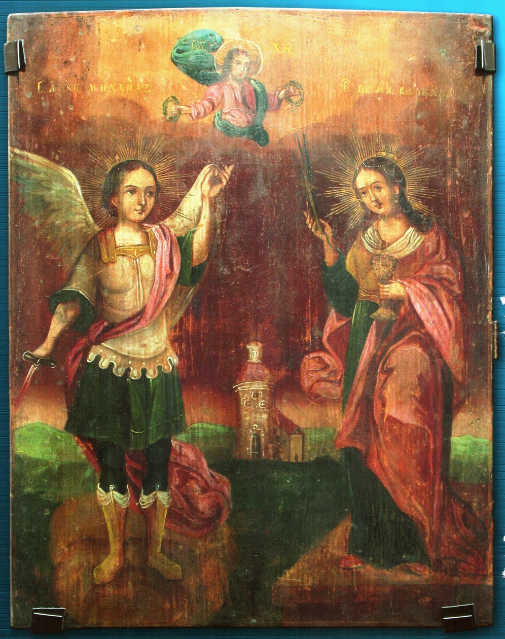 St. Michael och St. Barbara av Unknown