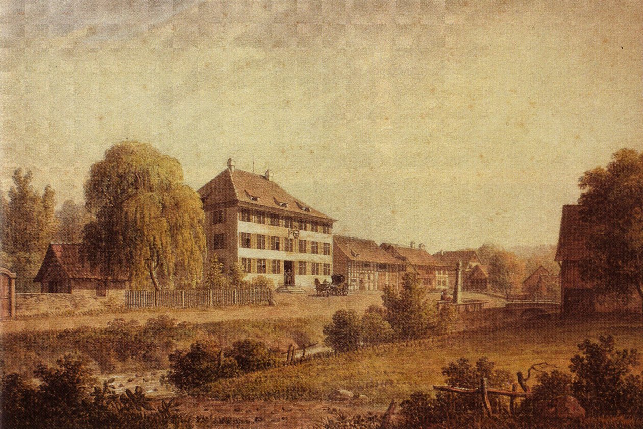 Akvarellmålning ewinghowing the Eagle Inn at Baſſersdorf av Unknown