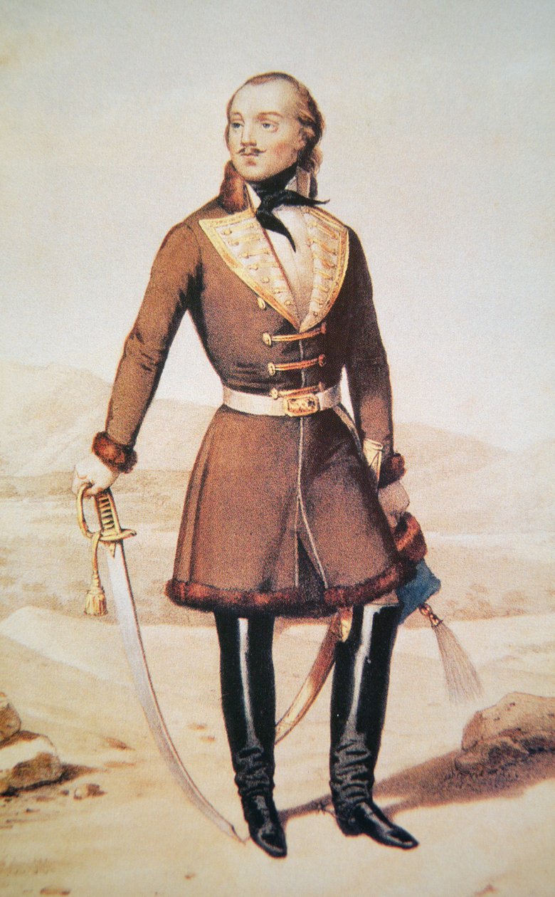 Greve Casimir Pulaski (färg litho) av (after) American School