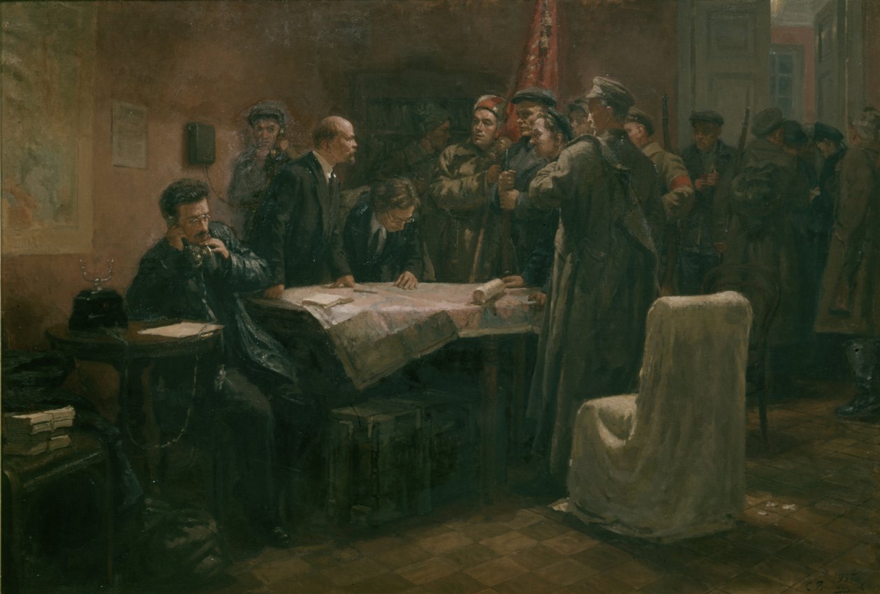 Före anfallet av S, P, Viktorov, 25 oktober 1917. av Unknown