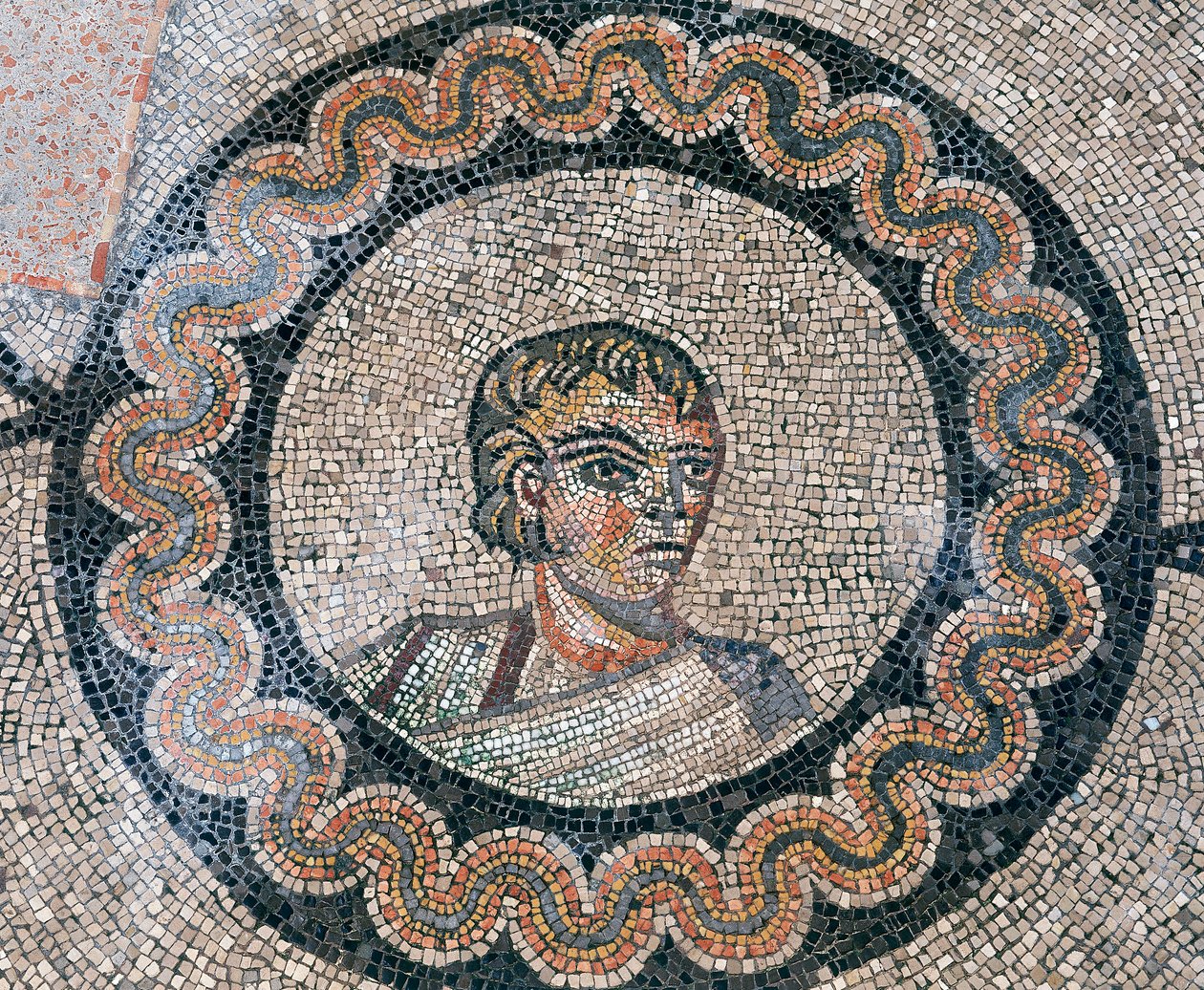 Detalj av golvet i den tidiga kristna basilikan i Aquileia, Udine av Unknown
