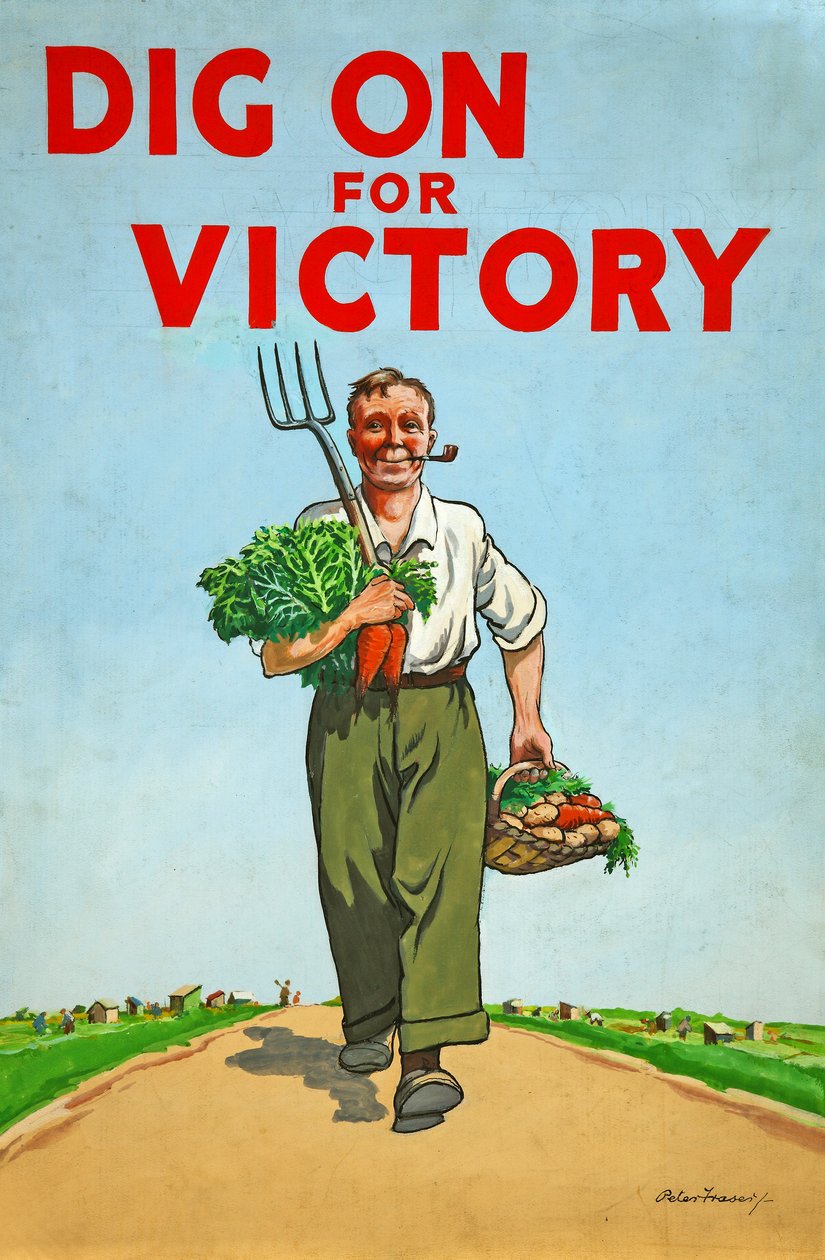 Gräv vidare efter Victory World War Two propagandaaffisch, 1940 av Unknown
