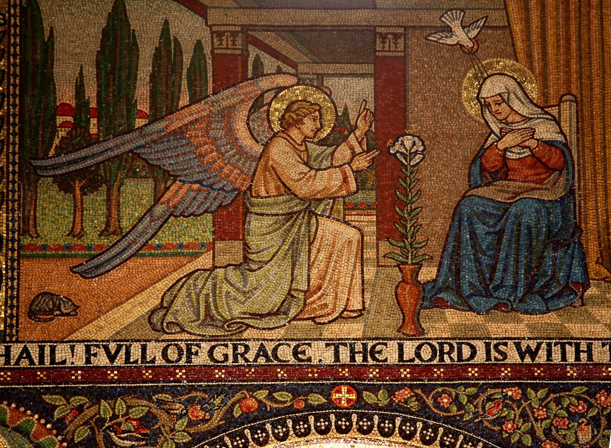 Droitwich, Church of the Sacred Heart och St Catherine: Mosaics av Frank Peacock Gabriel Pippet, 1920-talet av Unknown