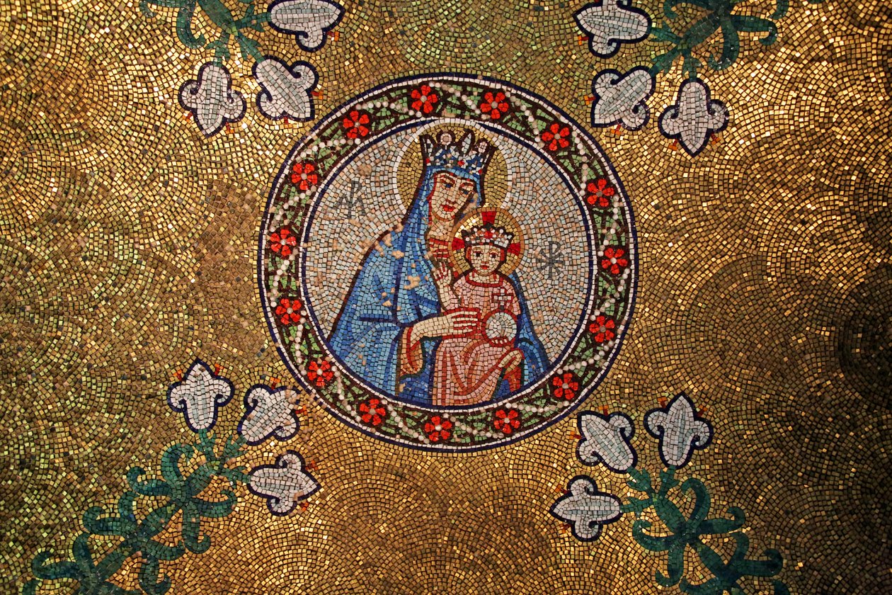 Droitwich, Church of the Sacred Heart och St Catherine: Mosaics av Frank Peacock Gabriel Pippet, 1920-talet av Unknown