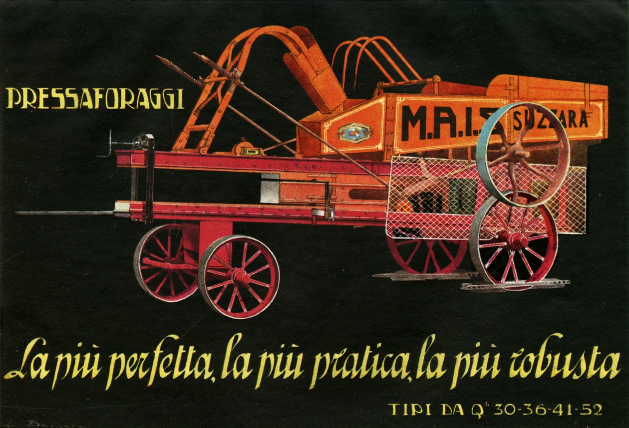 Jordbruksmaskiner. Suzzara, 1925 av Unknown