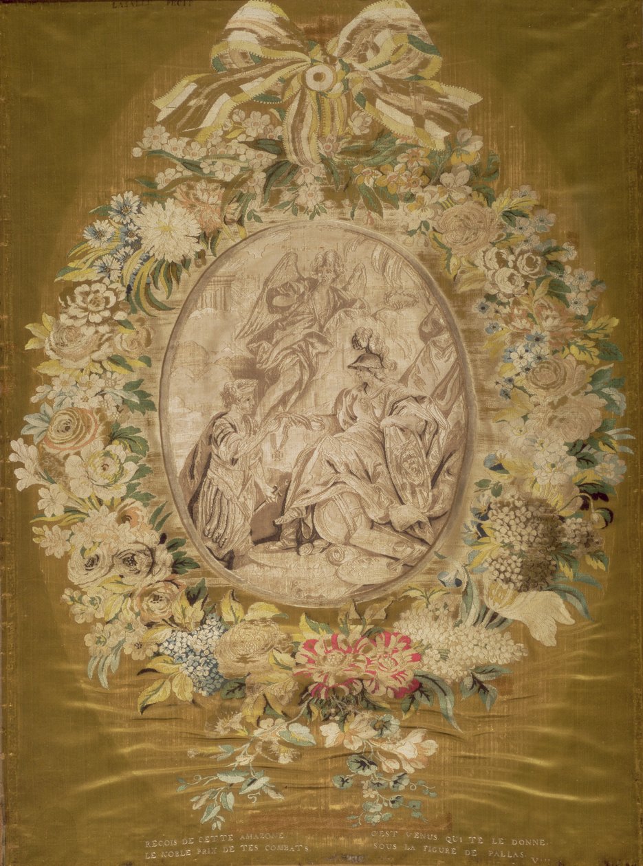Längd av tyg till en skärm, av Philippe de Lasalle (1723-1804), för Pernon-fabriken i Lyon, 1770-1 (siden, satinväv) av Unknown
