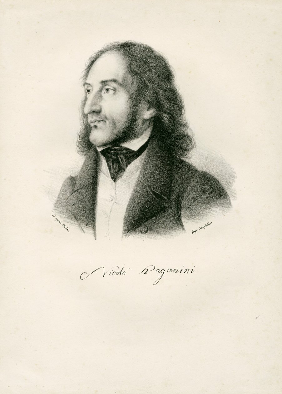 Niccolo Paganini - porträtt av Unknown