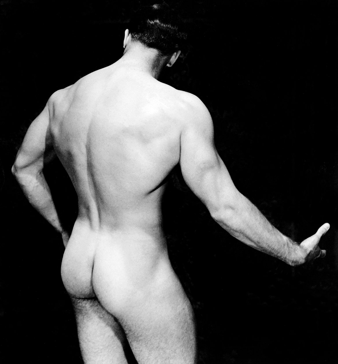 Naken Bodybuilder Back View, San Francisco, Kalifornien, ca 1950 av Unknown