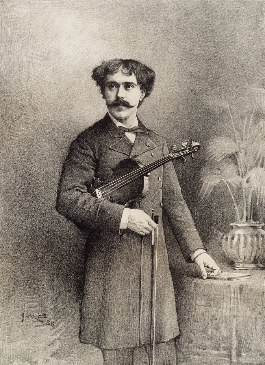 Paul av Sarasate. håller i fiol. av Unknown