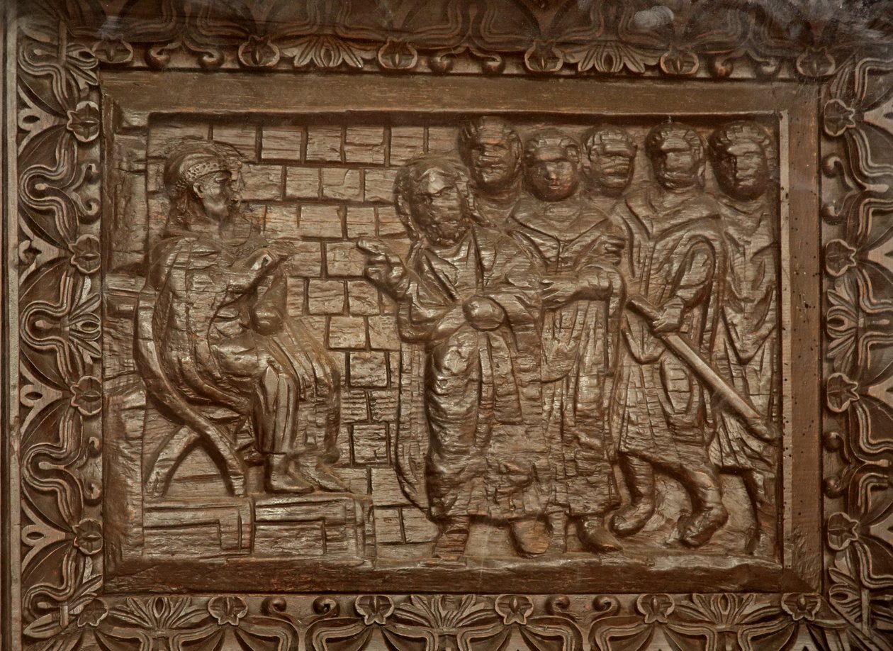 Panel från 5C dörr: Jesu dom av Unknown