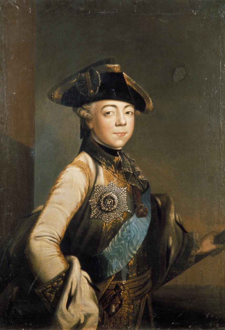 Portræt af zar Paul I af Rusland af en anonym kunstner av Unknown