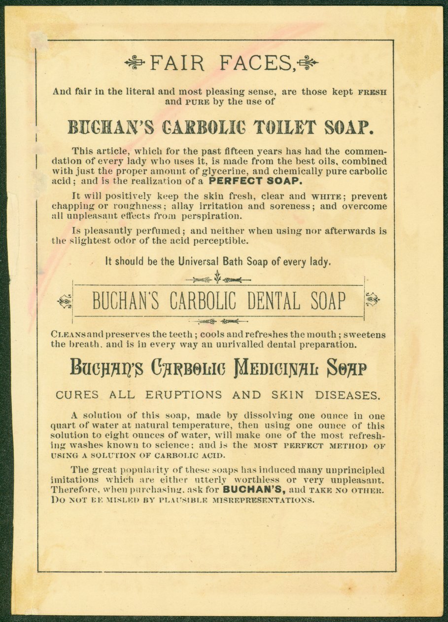 Buchans Carbolic Toalettvål [bytekort verso] av American School
