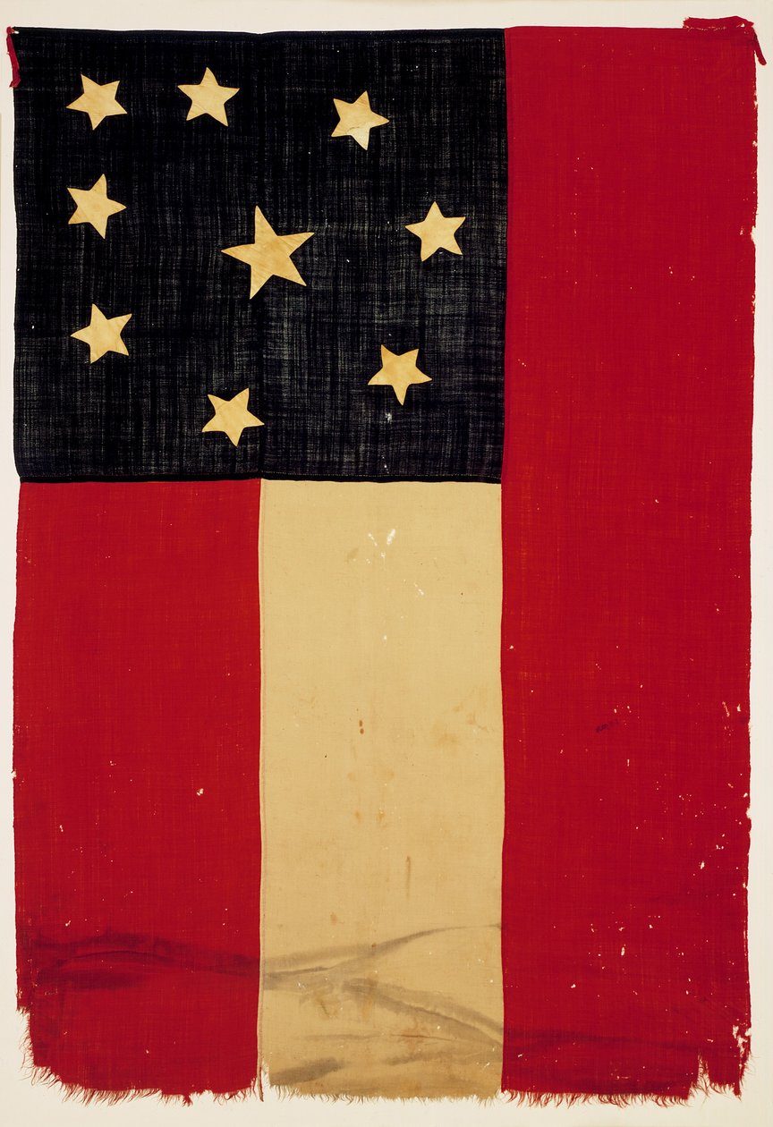 Konfedererade flagga, 1861 (ull och trä) av American School