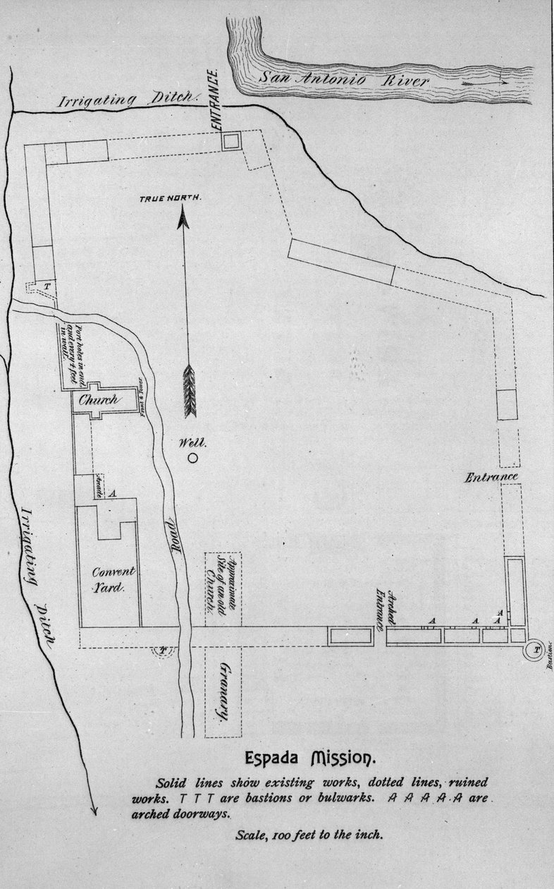 Layout of the San Francisco de la Espada Mission   av American School