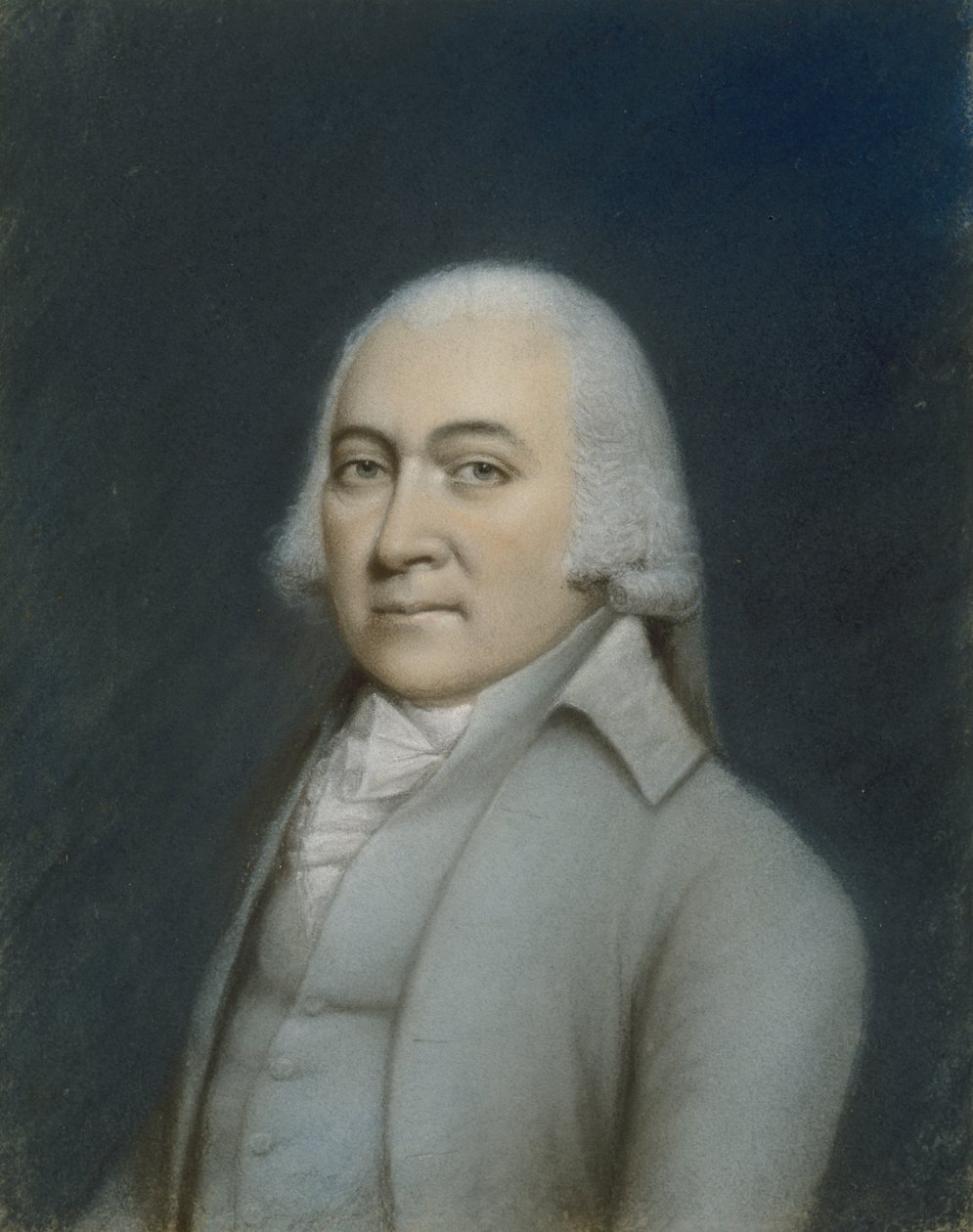 Porträtt av John Adams, ca 1800-1832 (pastell på grått papper) av American School