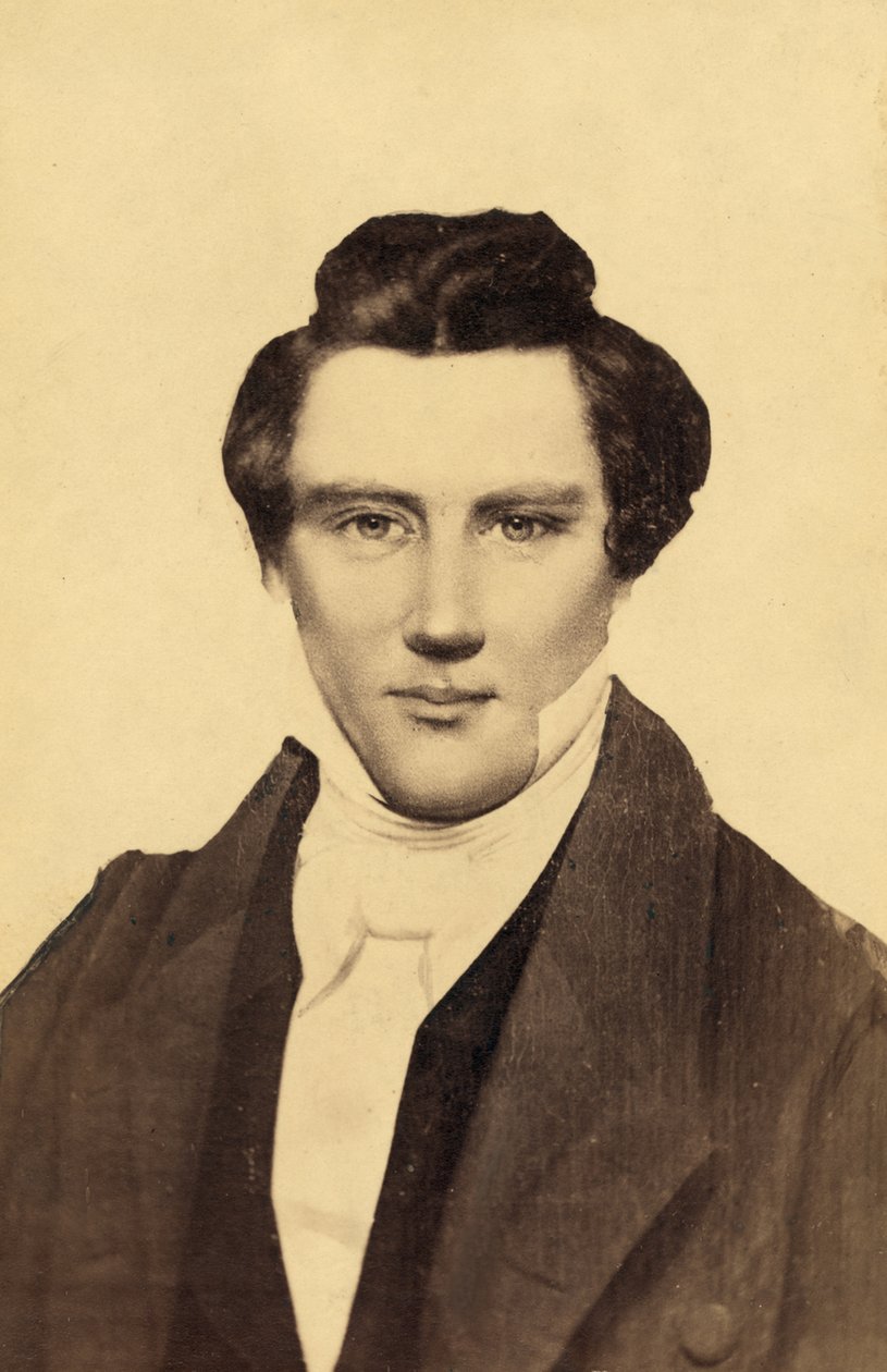 Porträtt av Joseph Smith (1805-44) mormonismens grundare. av American School