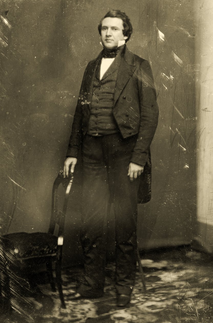Porträtt av Joseph Smith (1805-44) mormonismens grundare. av American School