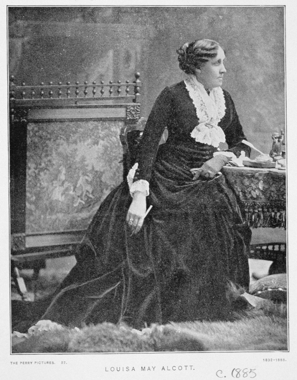 Portrait of Louisa May Alcott (1832-88) c.1885  av American School