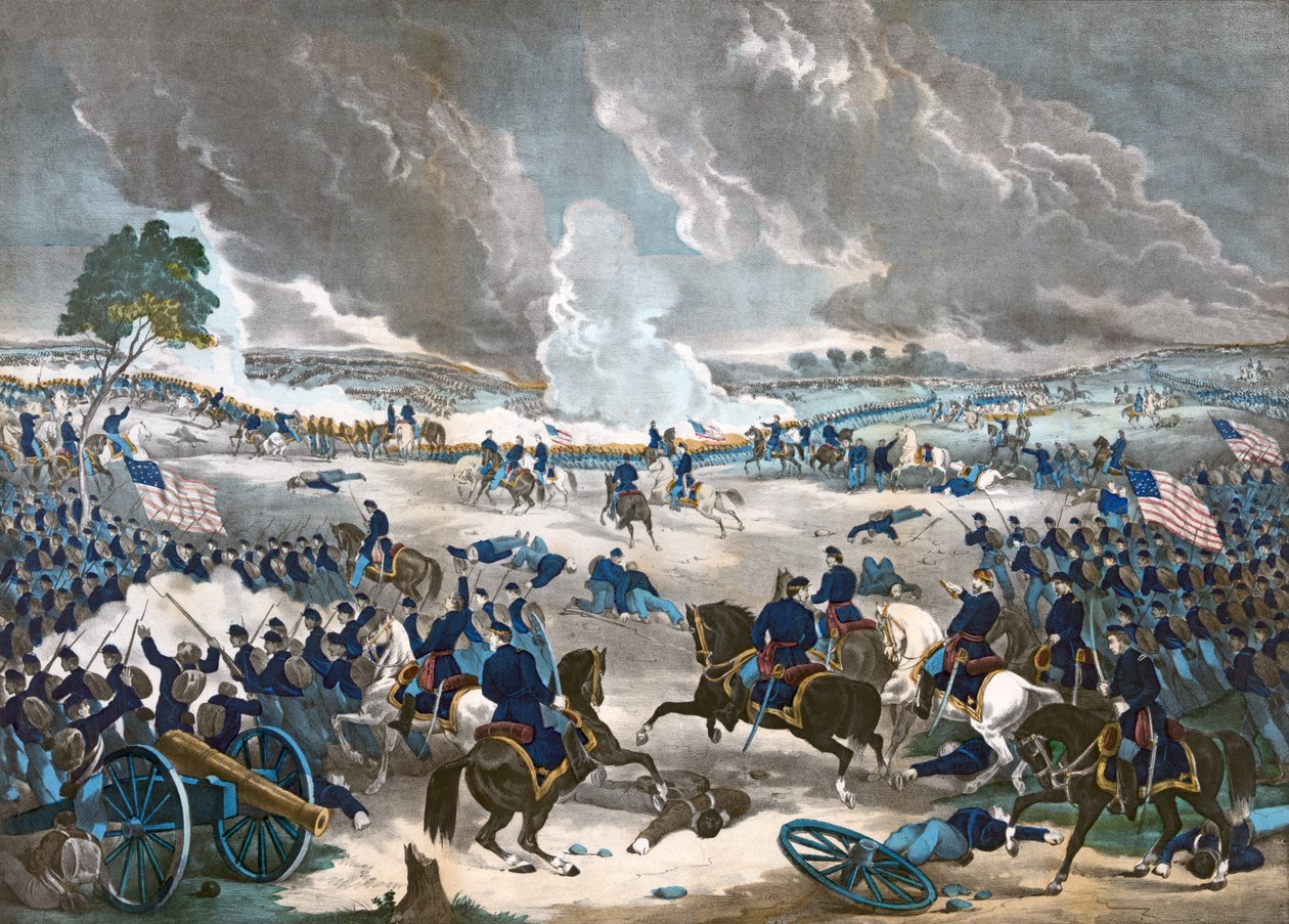 Slaget vid Gettysburg, pub. 1867 av American School