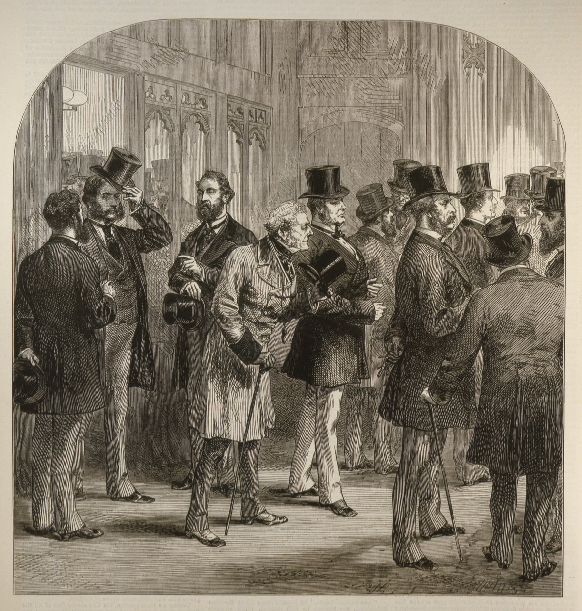 A Division in the House of Commons: Members Passing the Tellers, från The Illustrated London News, 18 februari 1882 av English School