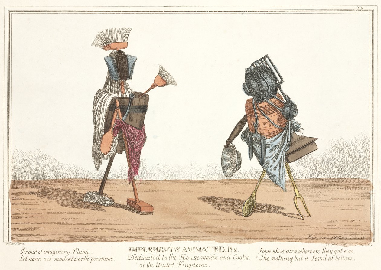 Animerade redskap, 1811 (handfärgad etsning) av English School