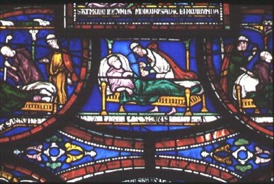 Scen från Life of St. Thomas a Becket, Trinity Chapel Windows, c.1220 av English School