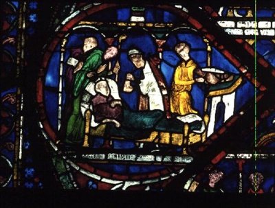 Scen från Life of St. Thomas a Becket, Trinity Chapel Windows, c.1220 av English School