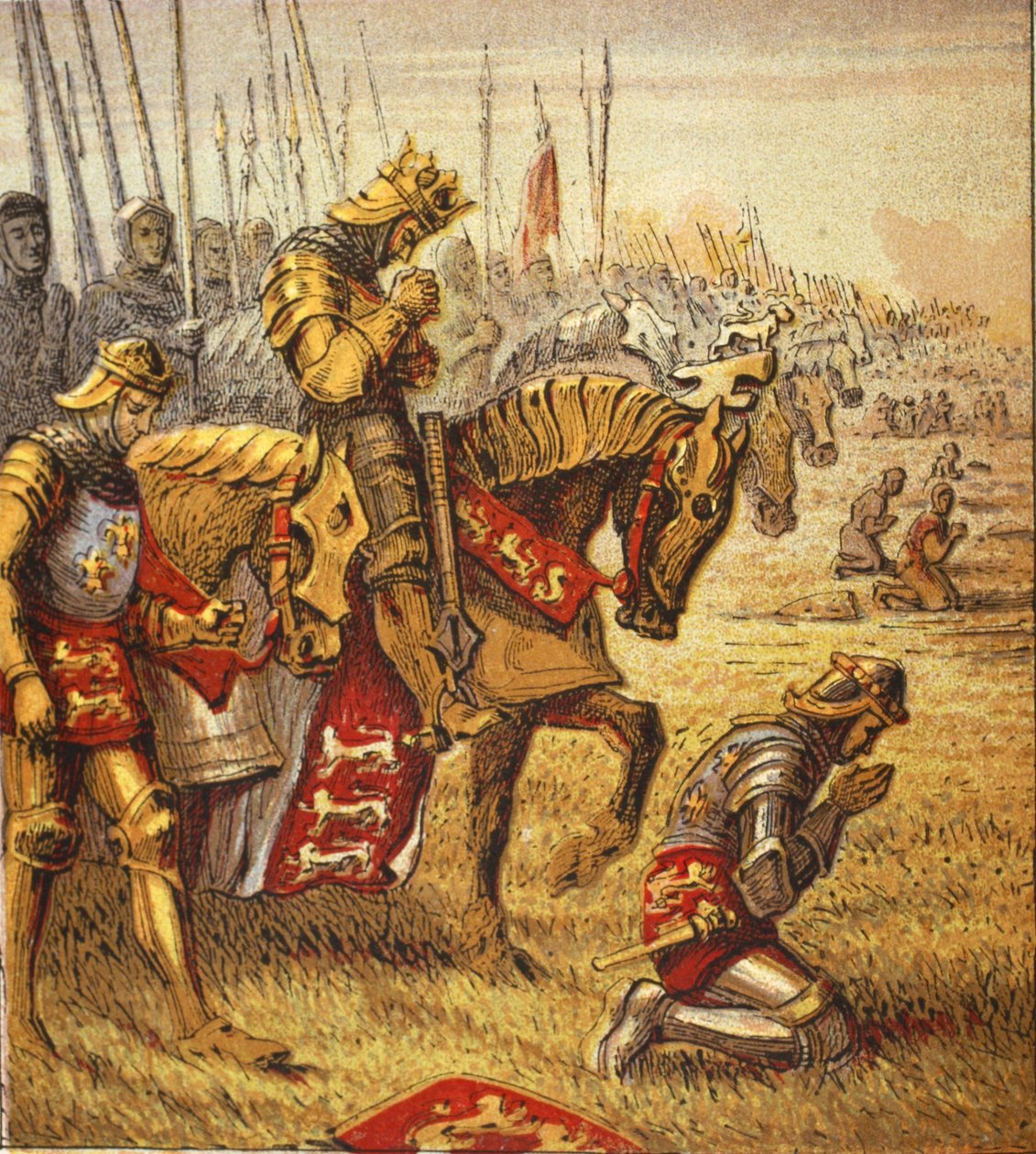 Slaget vid Agincourt, pub. 1890 av English School