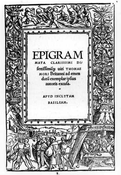 The Barbarous King Camp, Epigrams of Thomas More (1478-1535) av English School