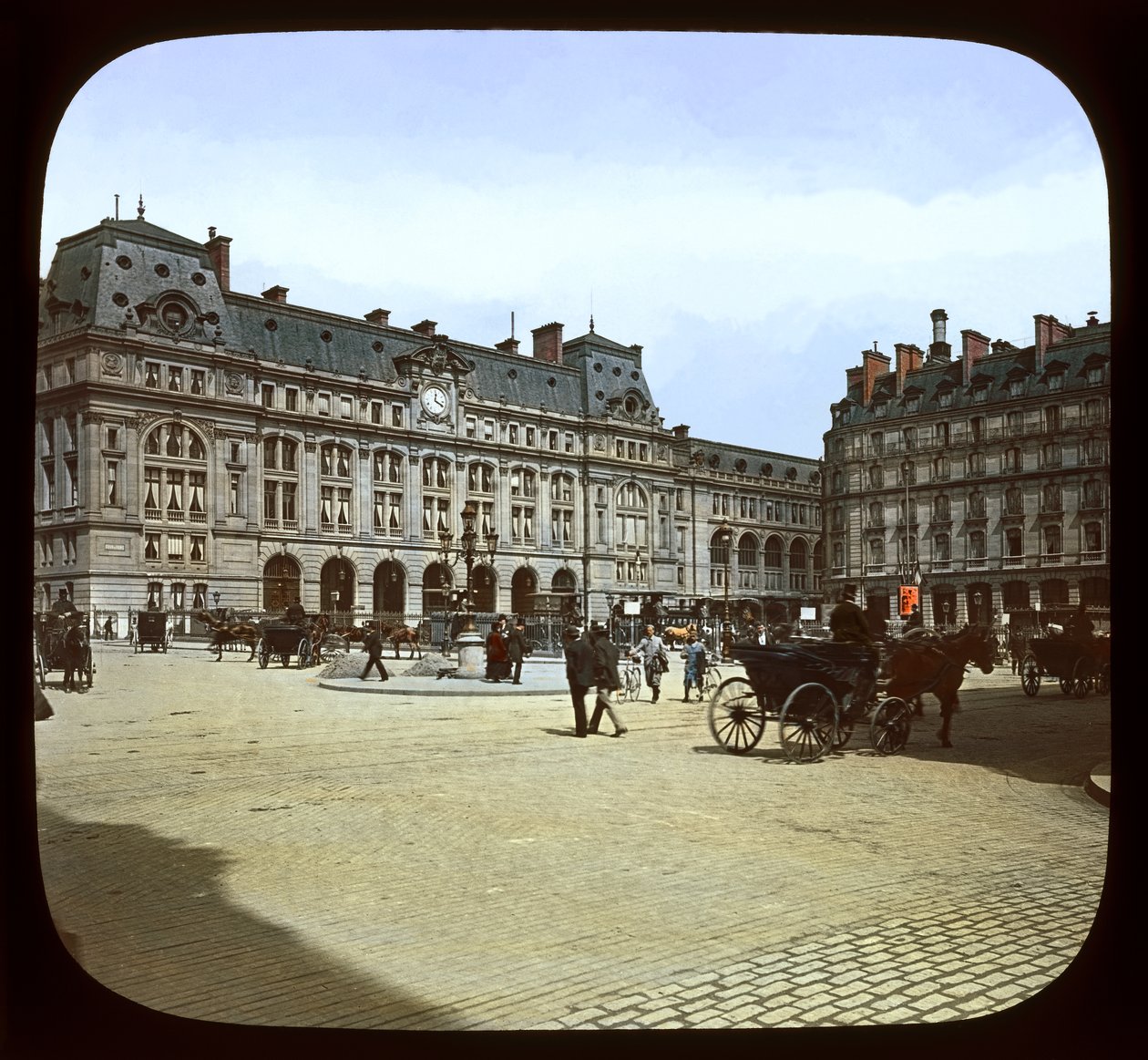 Parisutställning: St. Lazare Station, 1900 (lanternrutschbana) av French Photographer