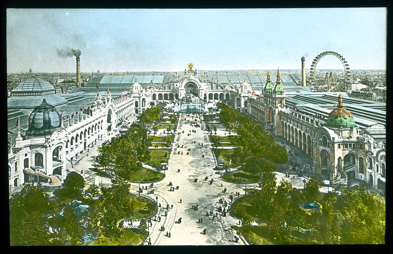Paris Exposition Universelle: Champ de Mars, Chateau of Water and the Palace of Electricity, 1900 (lanternrutschbana) av French Photographer