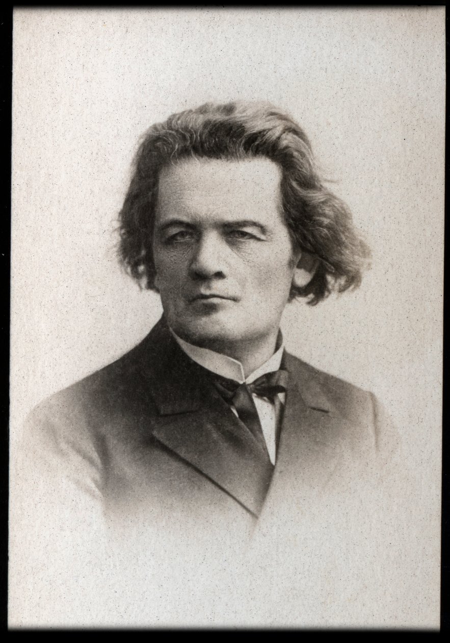Porträtt av Anton Rubinstein (1829-1894), rysk pianist, kompositör och dirigent. av French Photographer