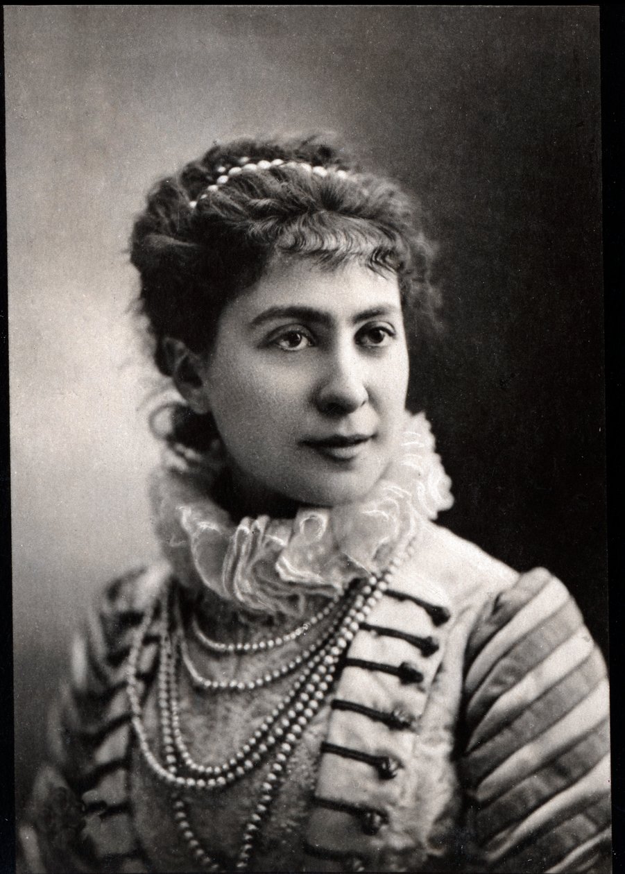 Porträtt av Blanche Baretta (Barreta) Worms (f. 1855), fransk skådespelerska. av French Photographer
