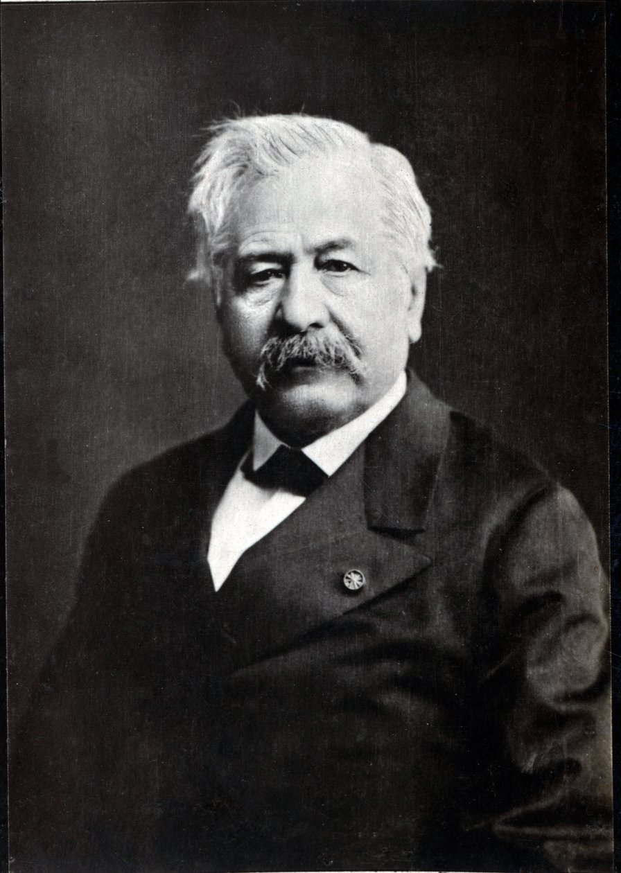 Porträtt av Ferdinand Marie de Lesseps (1805-1894), fransk diplomat och utvecklare av Suezkanalen. av French Photographer