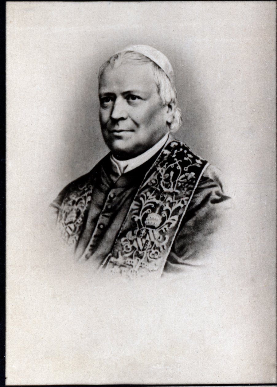 Porträtt av påven Pius IX (Pie IX) (1792-1878). av French Photographer