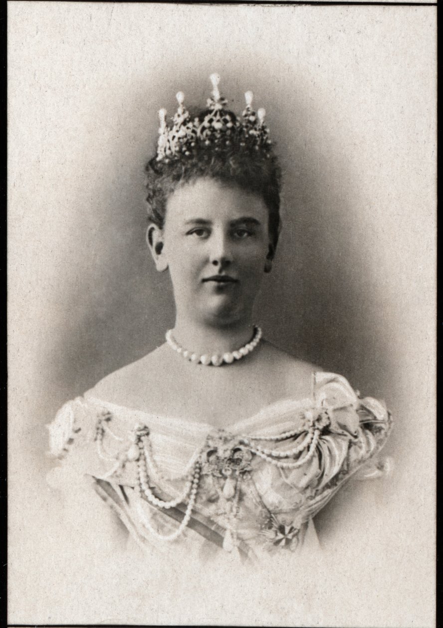 Porträtt av Wilhelmina av Nederländerna (1880-1962), drottning av Nederländerna. av French Photographer